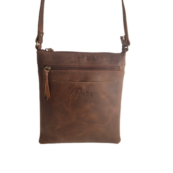 NEW in BOX, genuine top-grain leather crossbody handbag - Picture 2 of 11